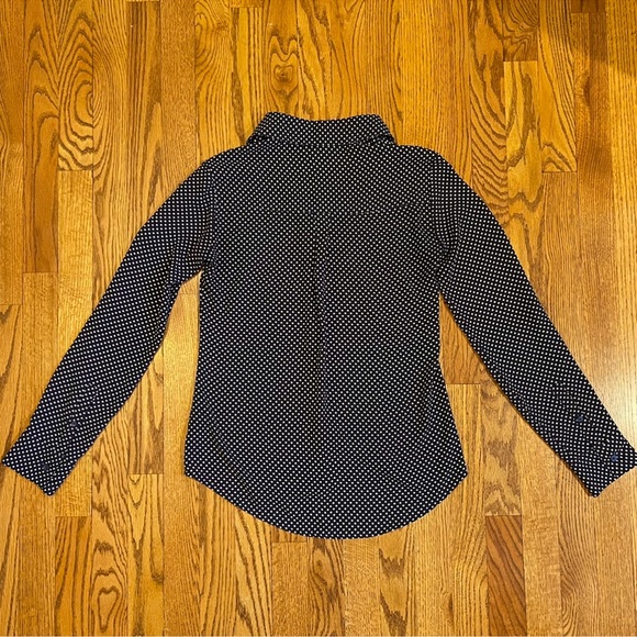 Express Portofino Slim Fit Navy Polka Dot Shirt - Picture 5 of 10